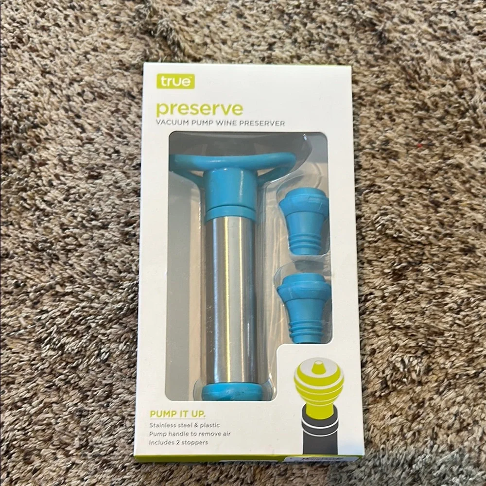 Blue Vacuum Pump Wine Preserver